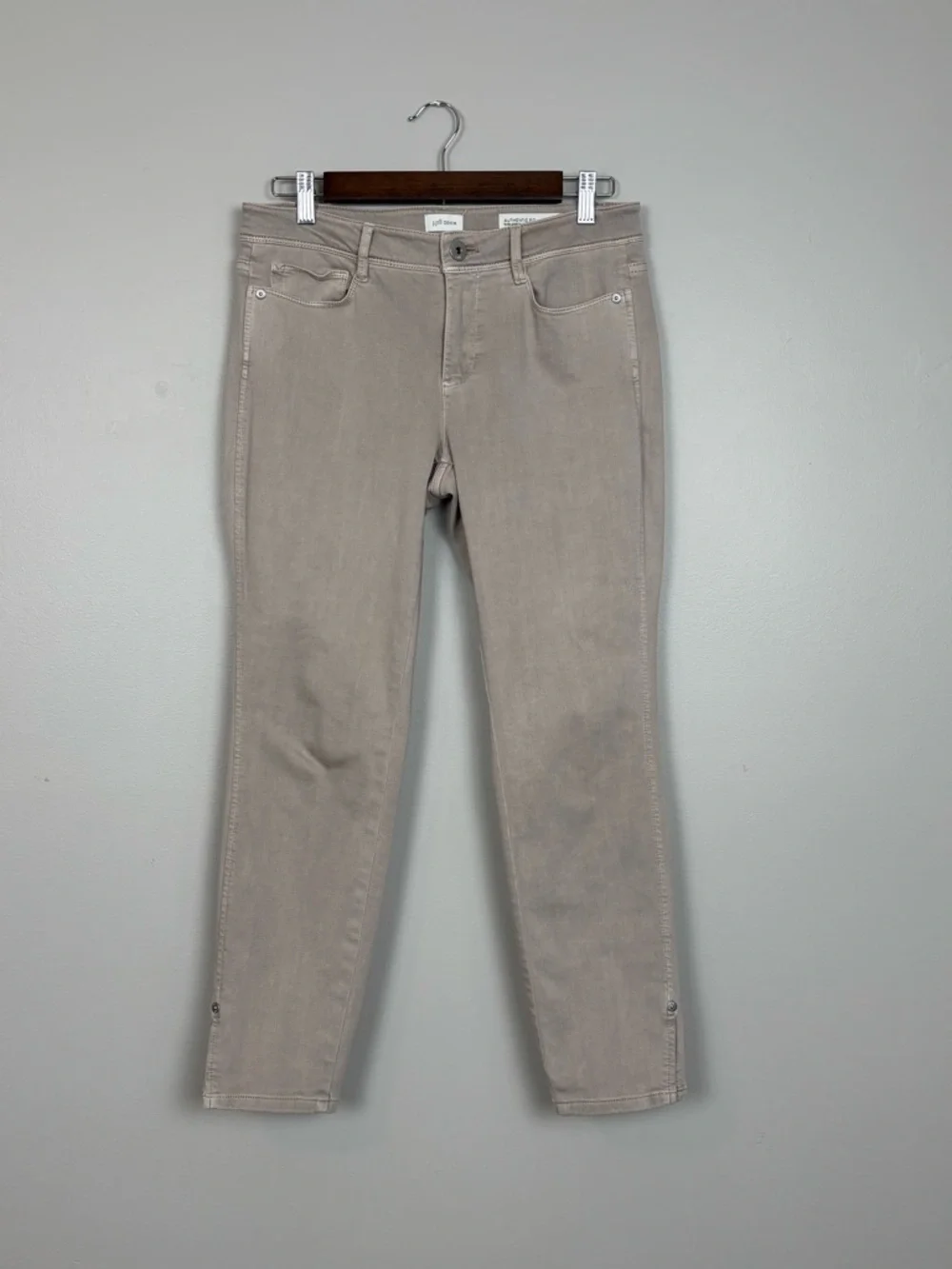 J Jill Jeans Women 6P Taupe‎ Authentic Fit Slim Ankle Mid Rise Stretch Denim